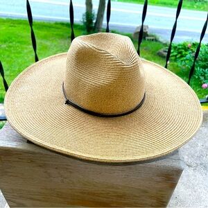 San Diego Hat Co. Fedora Sun Hat with Flat Brim Toast Unisex Medium